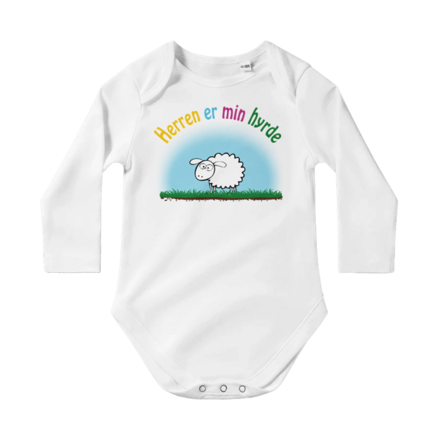 Herren er min Hyrde - Langermet Babybody – Hvit