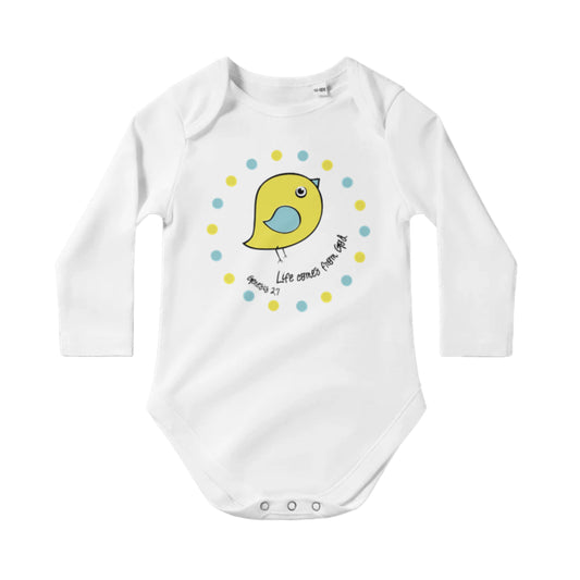 Life Comes From God Langermet Babybody Hvit