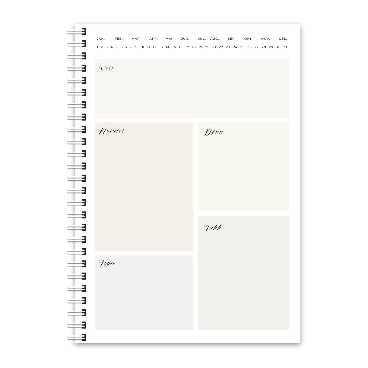 Bibelstudie Ruter Notatbok Spiralinnbinding